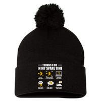 Funny Pickleball Things I Do In My Spare Pickleball Pom Pom 12in Knit Beanie