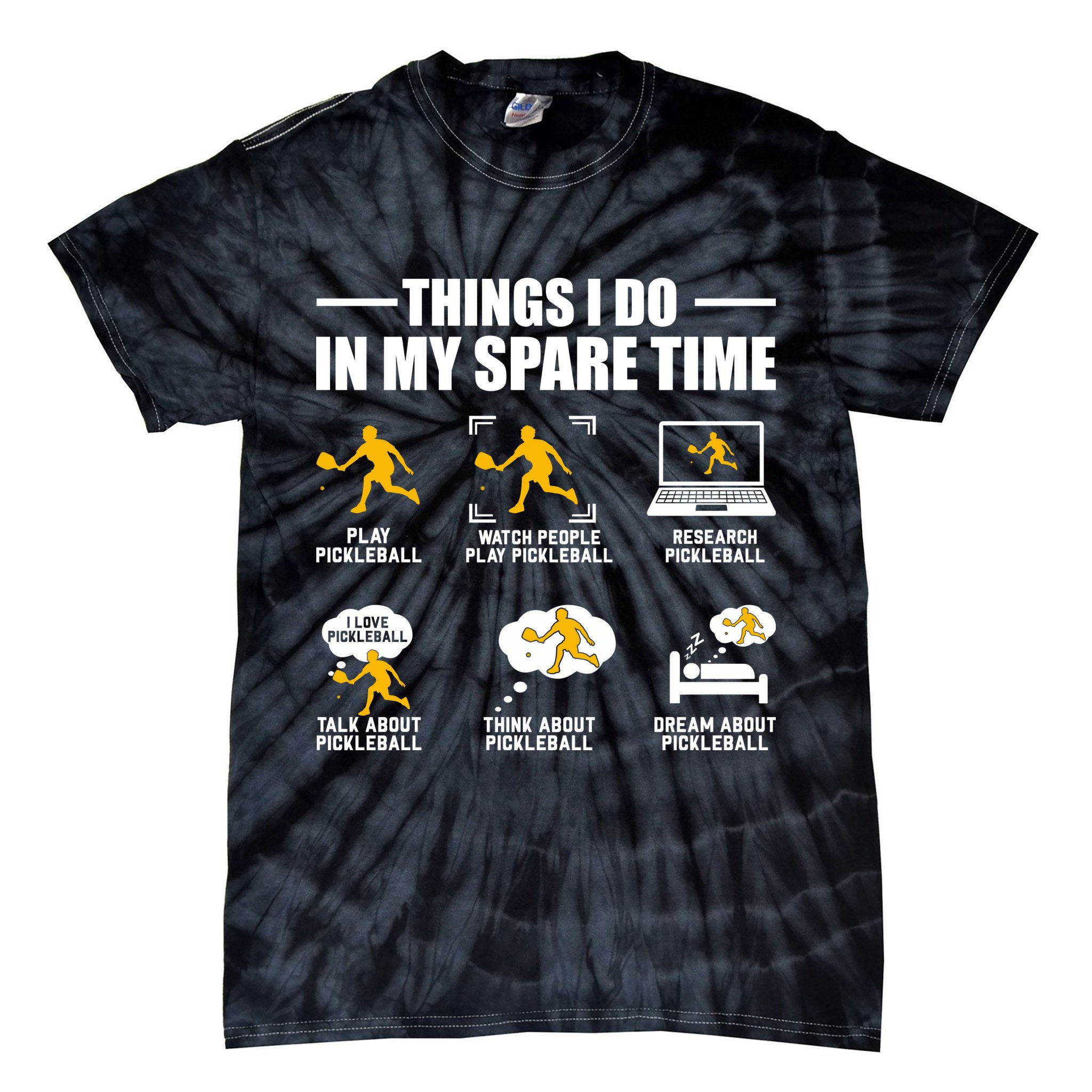 Funny Pickleball Things I Do In My Spare Pickleball Tie-Dye T-Shirt