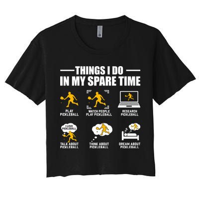 Funny Pickleball Things I Do In My Spare Pickleball Crop Top
