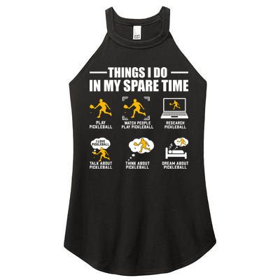 Funny Pickleball Things I Do In My Spare Pickleball Women's Perfect Tri Rocker Tank