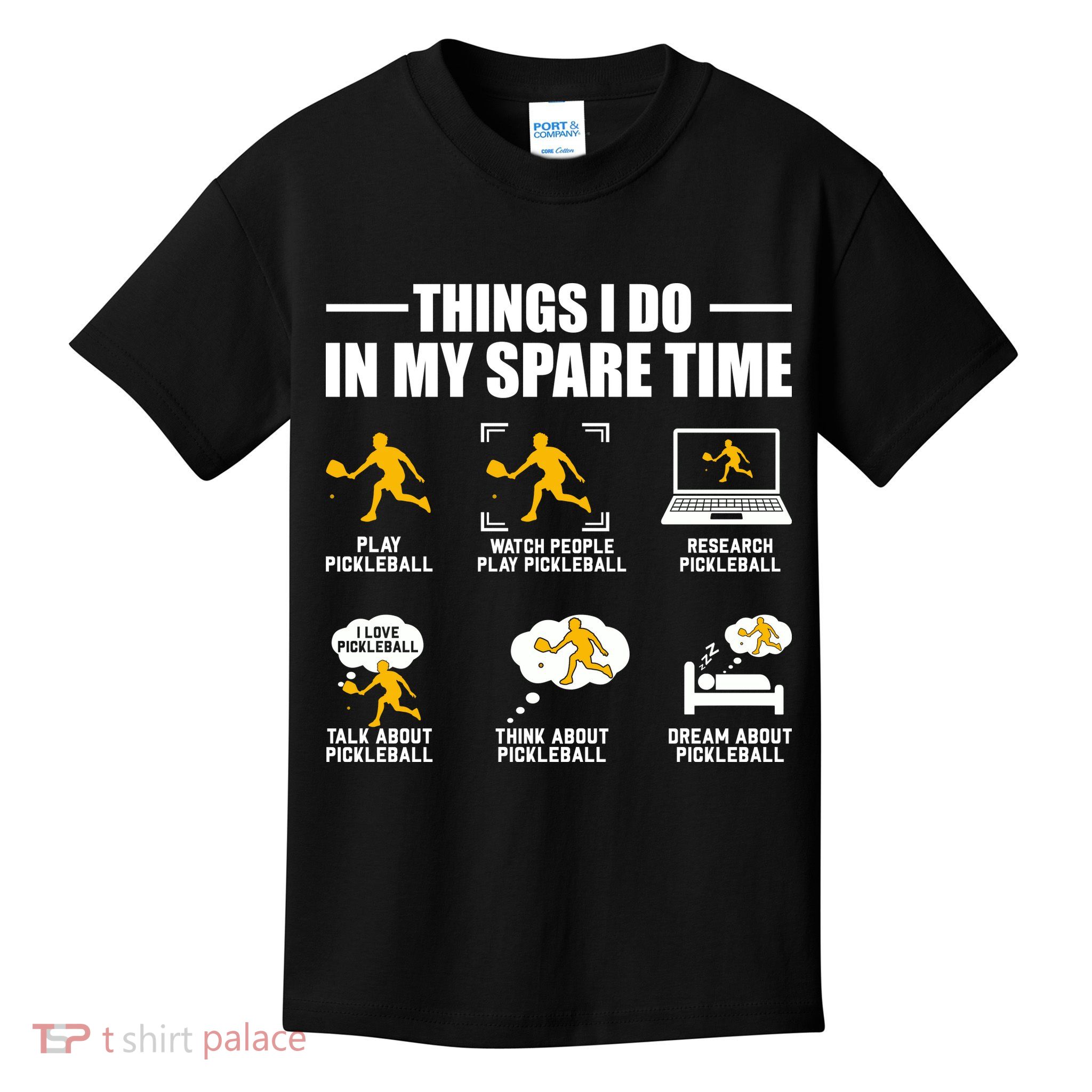Funny Pickleball Things I Do In My Spare Pickleball Kids T-Shirt
