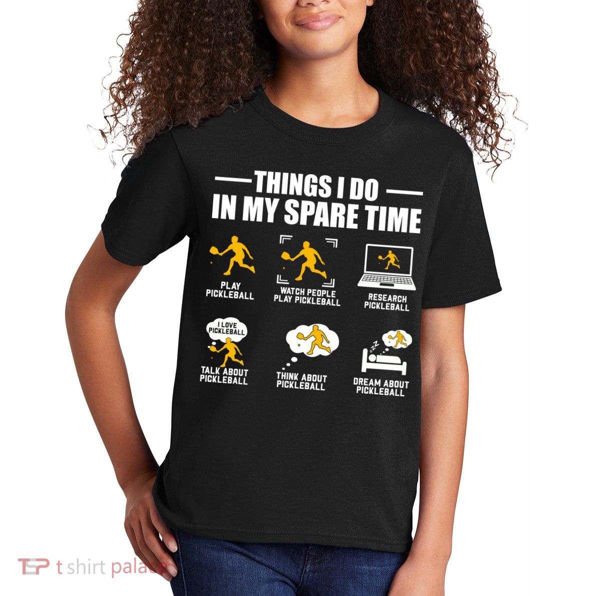 Funny Pickleball Things I Do In My Spare Pickleball Kids T-Shirt