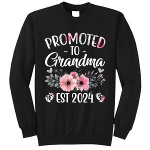 Floral Promoted To Grandma Est. 2024 Grandparents Baby Announcement Sweatshirt