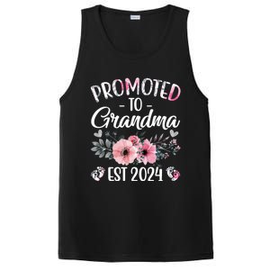 Floral Promoted To Grandma Est. 2024 Grandparents Baby Announcement PosiCharge Competitor Tank