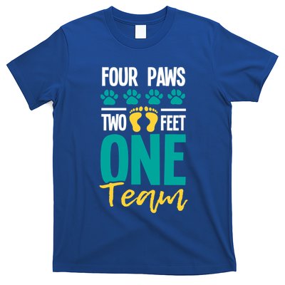 Four Paws Two Feet One Team Gift Puppy Lover Dog Trainer Gift T-Shirt