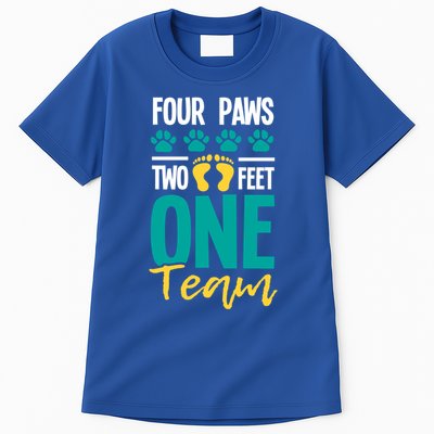 Four Paws Two Feet One Team Gift Puppy Lover Dog Trainer Gift Tall T-Shirt