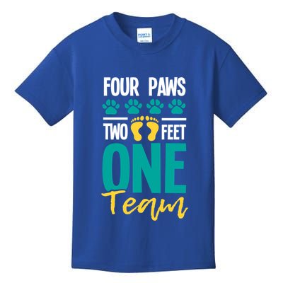 Four Paws Two Feet One Team Gift Puppy Lover Dog Trainer Gift Kids T-Shirt