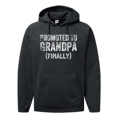 Funny Promoted To Grandpa Finally Pregnancy Announcement Performance Fleece Hoodie