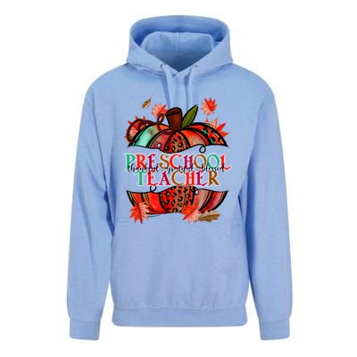 Fall Pumpkin Thankful Blessed Preschool Teacher Great Gift Unisex Surf Hoodie