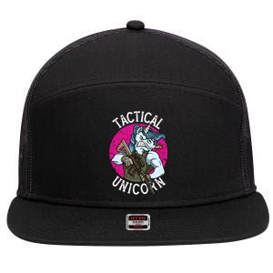 Funny Police Tactical Unicorn For Military Law Enforcet Gift 7 Panel Mesh Trucker Snapback Hat