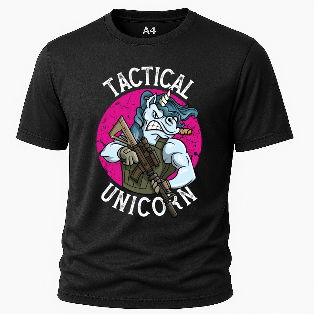 Funny Police Tactical Unicorn For Military Law Enforcet Gift Cooling Performance Crew T-Shirt