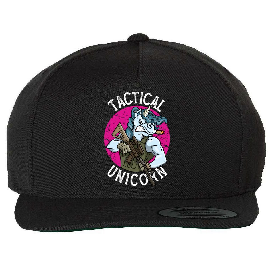 Funny Police Tactical Unicorn For Military Law Enforcet Gift Wool Snapback Cap