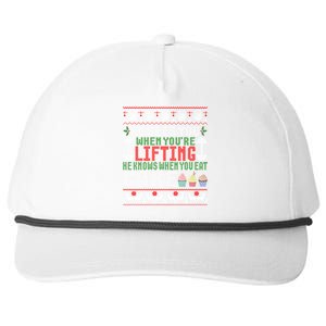 Funny Personal Trainer Christmas For Weightlifting And Cake Meaningful Gift Snapback Five-Panel Rope Hat