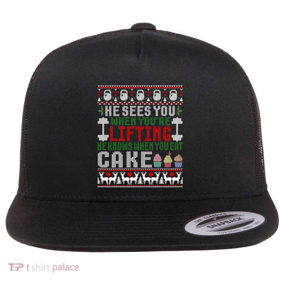 Funny Personal Trainer Christmas For Weightlifting And Cake Meaningful Gift Flatbill Hat