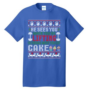 Funny Personal Trainer Christmas For Weightlifting And Cake Meaningful Gift Tall T-Shirt