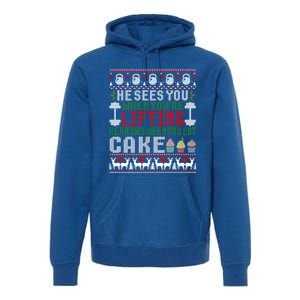 Funny Personal Trainer Christmas For Weightlifting And Cake Meaningful Gift Premium Hoodie