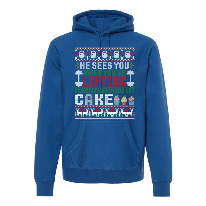 Funny Personal Trainer Christmas For Weightlifting And Cake Meaningful Gift Premium Hoodie