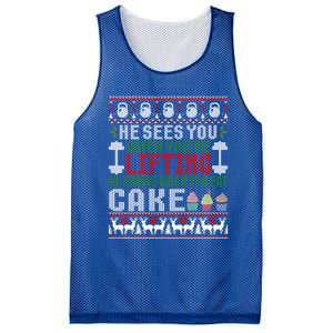 Funny Personal Trainer Christmas For Weightlifting And Cake Meaningful Gift Mesh Reversible Basketball Jersey Tank