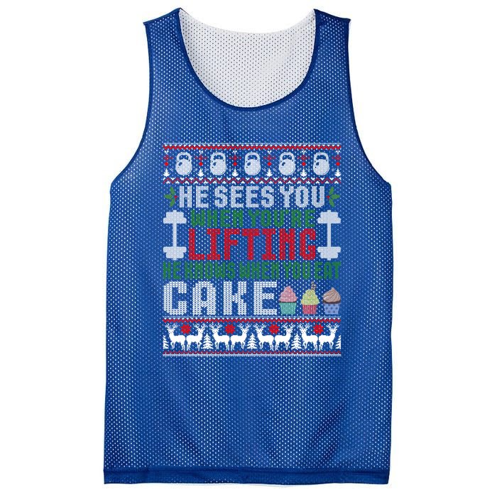 Funny Personal Trainer Christmas For Weightlifting And Cake Meaningful Gift Mesh Reversible Basketball Jersey Tank