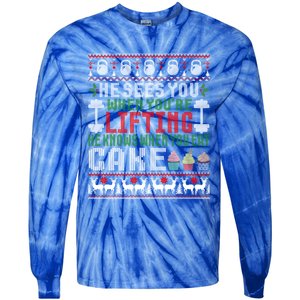 Funny Personal Trainer Christmas For Weightlifting And Cake Meaningful Gift Tie-Dye Long Sleeve Shirt