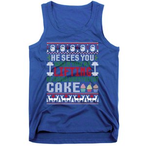 Funny Personal Trainer Christmas For Weightlifting And Cake Meaningful Gift Tank Top