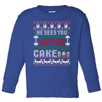 Funny Personal Trainer Christmas For Weightlifting And Cake Meaningful Gift Toddler Long Sleeve Shirt