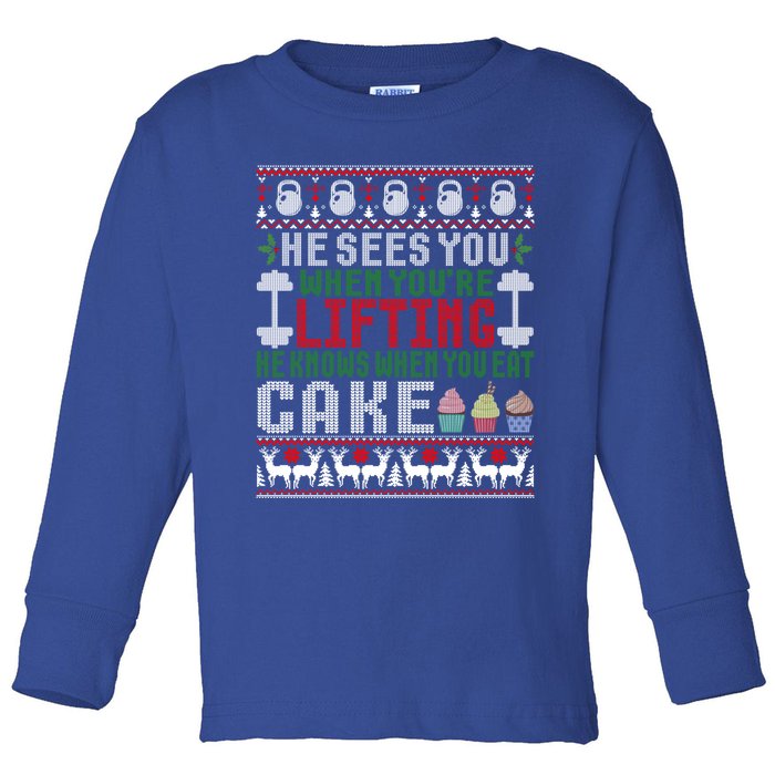 Funny Personal Trainer Christmas For Weightlifting And Cake Meaningful Gift Toddler Long Sleeve Shirt