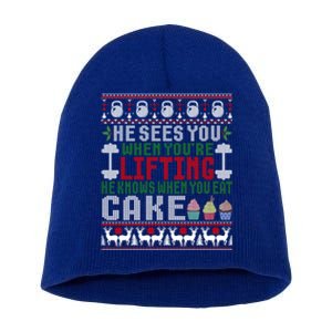 Funny Personal Trainer Christmas For Weightlifting And Cake Meaningful Gift Short Acrylic Beanie