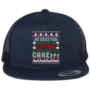 Funny Personal Trainer Christmas For Weightlifting And Cake Meaningful Gift Flat Bill Trucker Hat