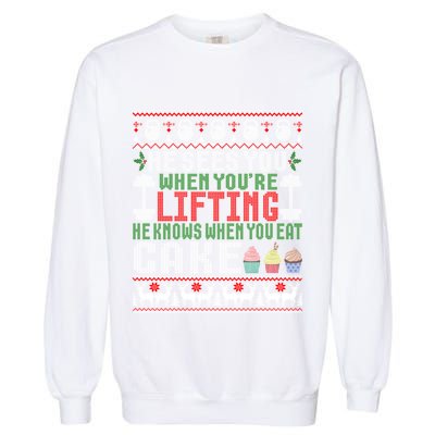 Funny Personal Trainer Christmas For Weightlifting And Cake Meaningful Gift Garment-Dyed Sweatshirt