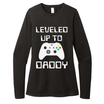 Funny Promoted To Daddy New Parent Gamer Leveled Up To Daddy Funny Gift Womens CVC Long Sleeve Shirt