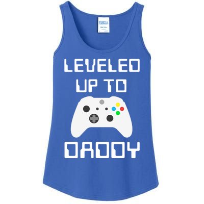 Funny Promoted To Daddy New Parent Gamer Leveled Up To Daddy Funny Gift Ladies Essential Tank