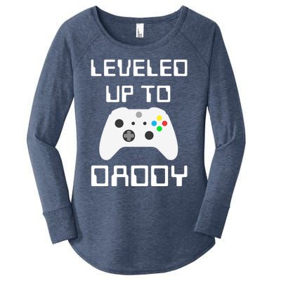 Funny Promoted To Daddy New Parent Gamer Leveled Up To Daddy Funny Gift Women's Perfect Tri Tunic Long Sleeve Shirt