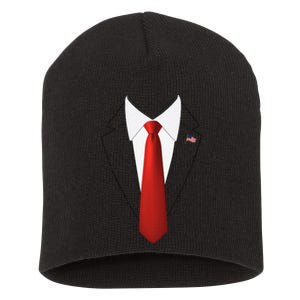 Funny President Trump Suit Lazy Halloween Costume Usa Flag Gift Short Acrylic Beanie