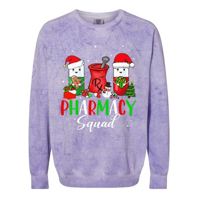 Funny Pharmacy tech Squad Christmas Matching Holiday Pajama Colorblast Crewneck Sweatshirt