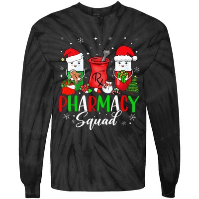 Funny Pharmacy tech Squad Christmas Matching Holiday Pajama Tie-Dye Long Sleeve Shirt