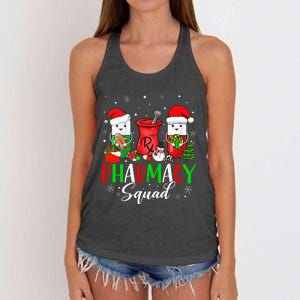 Funny Pharmacy tech Squad Christmas Matching Holiday Pajama Women's Knotted Racerback Tank