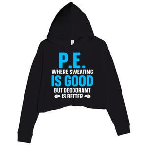 Funny Pe Teacher Art Gym Teacher Appreciation Gift Crop Fleece Hoodie