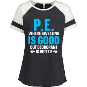 Funny Pe Teacher Art Gym Teacher Appreciation Gift Enza Ladies Jersey Colorblock Tee