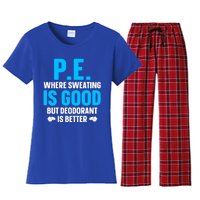 Funny Pe Teacher Art Gym Teacher Appreciation Gift Women's Flannel Pajama Set