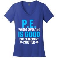 Funny Pe Teacher Art Gym Teacher Appreciation Gift Women's V-Neck T-Shirt