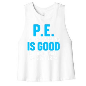 Funny Pe Teacher Art Gym Teacher Appreciation Gift Women's Racerback Cropped Tank