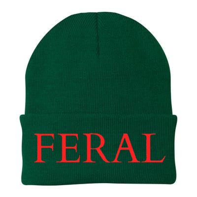 Feral Paint The Town Red Design Feral Friends Knit Cap Winter Beanie