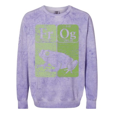 Frog Periodic Table Elements Herpetologist Frog Lover Retro Colorblast Crewneck Sweatshirt