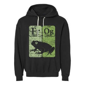 Frog Periodic Table Elements Herpetologist Frog Lover Retro Garment-Dyed Fleece Hoodie