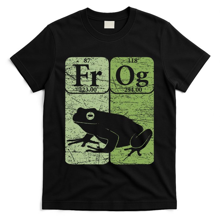 Frog Periodic Table Elements Herpetologist Frog Lover Retro T-Shirt