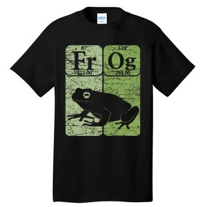 Frog Periodic Table Elements Herpetologist Frog Lover Retro Tall T-Shirt