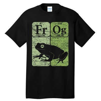 Frog Periodic Table Elements Herpetologist Frog Lover Retro Tall T-Shirt