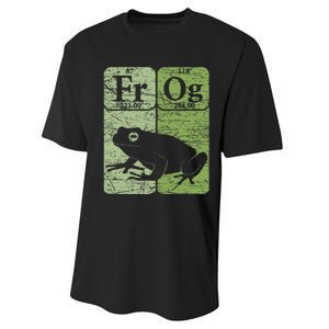 Frog Periodic Table Elements Herpetologist Frog Lover Retro Performance Sprint T-Shirt