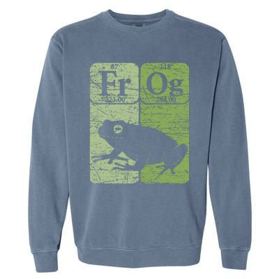 Frog Periodic Table Elements Herpetologist Frog Lover Retro Garment-Dyed Sweatshirt